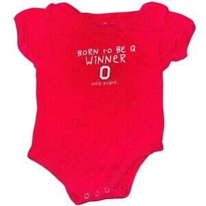 Ohio State Buckeyes Baby Body Suit Size 12-18 Month Red onesie born to be winner